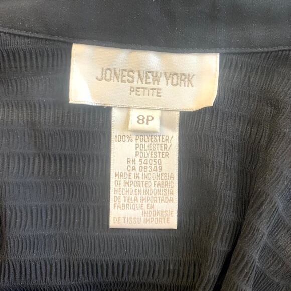 Great Jones Women's Front Button Blouse Top Long Sleeve Black Size Black Size 8P - Picture 3 of 4